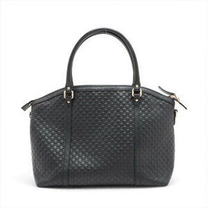 Gucci handbag ssima black leather tote